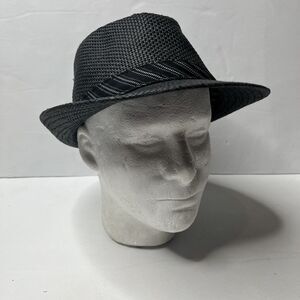 Harrahs Casino 100% Black Paper Fedora Mens Size Large
